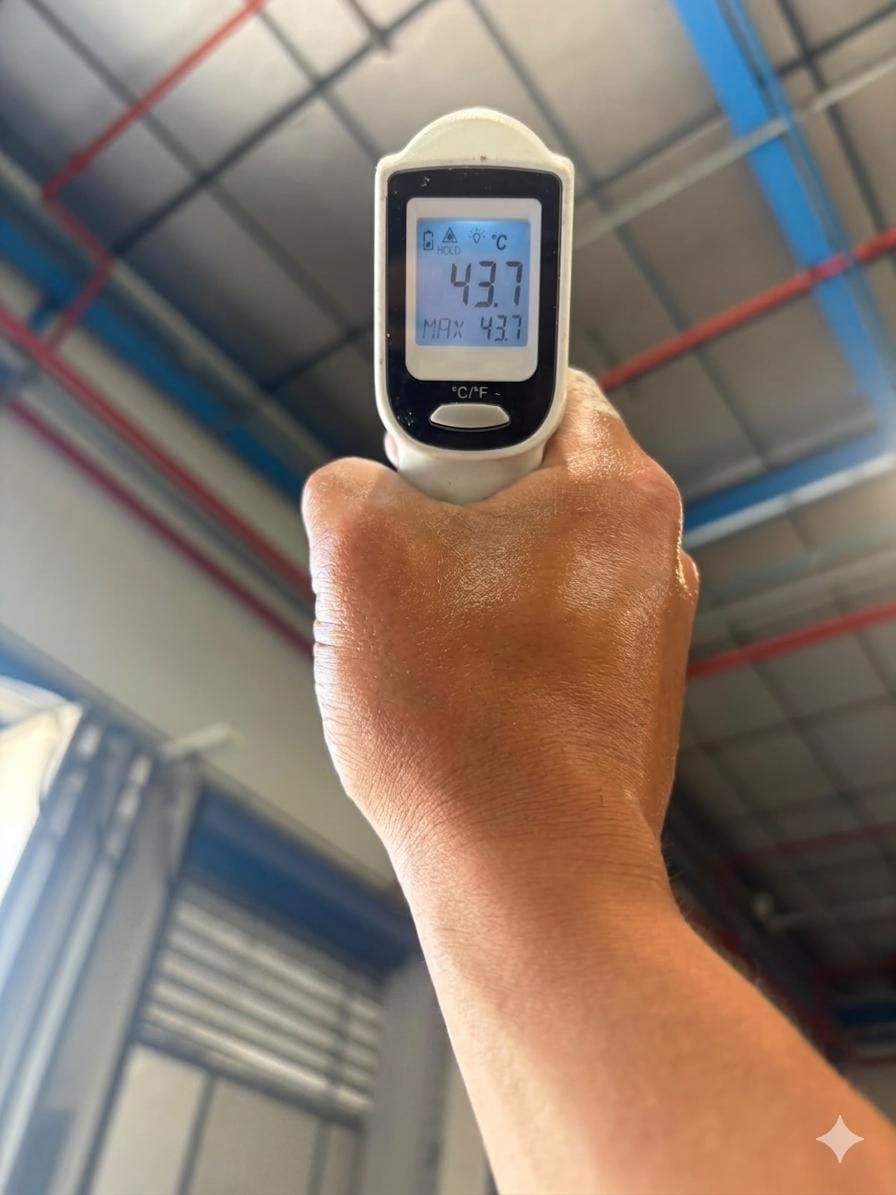 Thermomètre infrarouge sur la membrane avant traitement