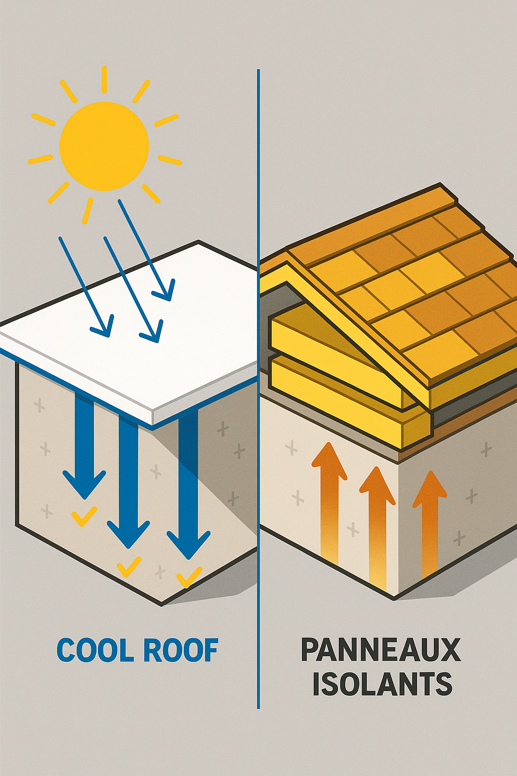 Comparatif cool roof isolation traditionnelle - toiture végétalisée